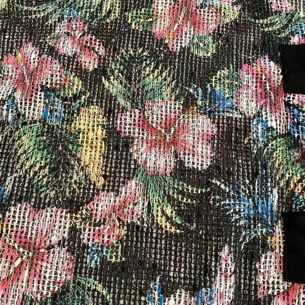 Coral Bay Coverup Women’s Size 3X Floral Print Sparkly‎ Sequins Short Sleeve
